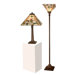Green Leaves 1 Light Table and Torchiere Lamp(2 Piece Set)