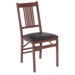 True Mission Wood Folding Chair with Vinyl Seat (Set of 2)