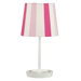 Raya Accent Lamp with Pink Striped Shade in Gloss White