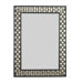 Checker Wall Mirror in Brushed Silver with Black Accents