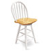 24" Windsor Arrowback Swivel Counter Stool (White/Natural)