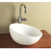 Sloped Rim Round Ceramic Vessel Sink without Overflow in White
