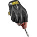 Large Black Fingerless M-Pact Mechanics Gloves With Padded Two-Way Ribbed Spandex Top