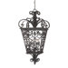 French Quarter Four Light Outdoor Hanging Lantern in Marcado Black