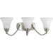 Janos Three Light Bath Vanity in Brushed Nickel with Modern Vessel Glass