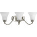 Janos Three Light Bath Vanity in Brushed Nickel