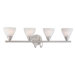 Tia Four Light Bath Lamp in Matte Nickel