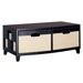 Jute Two Drawer Chest in Dark Brown and Linen