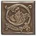 Accent Statements Metal 2" x 2" Scrolling Leaf Decorative Corner/Insert in Vintage Bronze