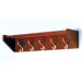 Hat and Coat Rack with Five Brass Hooks