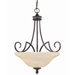 Legend 3 Light Bowl Inverted Pendant
