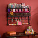 Lynbar Wall Mount Craft Large Storage Rack with Baskets in Black and Espresso