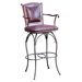 Swivel Bar Stool with Leather Back