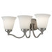 Beckett Three Light Bath Vanity in Brushed Steel