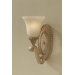 Blaire One Light Wall Sconce with India Scavo Glass Shade in Medium Aged Wood