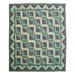 Green Log Cabin Twin Quilt
