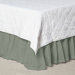 Green and White Small Windowpane Fabric Dust Ruffle