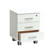 Black and White 3 Drawer Pedestal in White