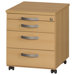 Facts 4 Drawers Mobile Pedestal in Traditional Beech