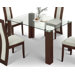 Mistral Glass Dining Table with Walnut - 140cm