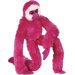 Hanging Gibbon Stuffed Animal in Magenta