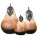 Terra Cotta Pears Statues in Dark Brown - Set of 3