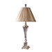 Celia Table Lamp in Crystal Fluted Glass with Silver Plated Metal Accents