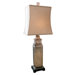 Sylvester Table Lamp in Distressed Silver Leaf