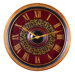 Natara Wall Clock in Deep Red with Black and Gold Accents