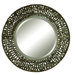 Alita Round Beveled Mirror with Black Woven Metal Details