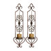 Privas Candle Wall Sconces in Mahogany Rust, Set of 2