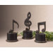 3 Piece Music Note Set in Aged Black