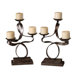 Hand Forged Metal Loop-D-Loop Candelabra (Set of 2)