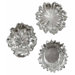 Silver Flowers Wall Art in Silver (Set of 3)