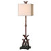 Namtu Table Lamp in Heavily Burnished Rust Red