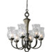 FW Generic Gilman 6 Light Curved Arm Chandelier