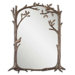 Perching Birds Small Mirror in Antiqued Silver Leaf