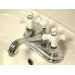 Centerset Bathroom Faucet with Double Porcelain Cross Handles