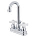 Centerset Bathroom Faucet with Double Porcelain Cross Handles