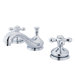 Widespread Bathroom Faucet with Metal Cross Handle