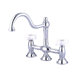 Double Handle Widespread Bridge Faucet with Porcelain Cross Handles