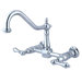 Heritage Two Handle Wall Mount Bridge Kitchen Faucet with Metal Lever Handles