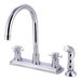 Tampa Double Handle Centerset Kitchen Faucet with Concord Cross Handles and Side Spray