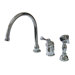 Vintage Widespread Kitchen Faucet with Buckingham Lever Handle and Brass Side Spray