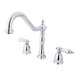 Heritage Double Handle Widespread Kitchen Faucet with Metal Lever Handles