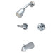 Diverter Tub and Shower Faucet with Metal Lever Handles