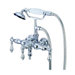 Vintage Three Handle Wall Mount Clawfoot Tub Faucet with Handshower