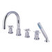 Double Handle Deck Mount Roman Tub Faucet Trim Concord Cross Handle 5 Piece Set