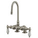 Hot Springs Double Handle Deck Mount Clawfoot Tub Faucet Trim Porcelain Lever Handle