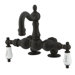 Hot Springs Double Handle Deck Mount Clawfoot Tub Faucet Trim Porcelain Lever Handle